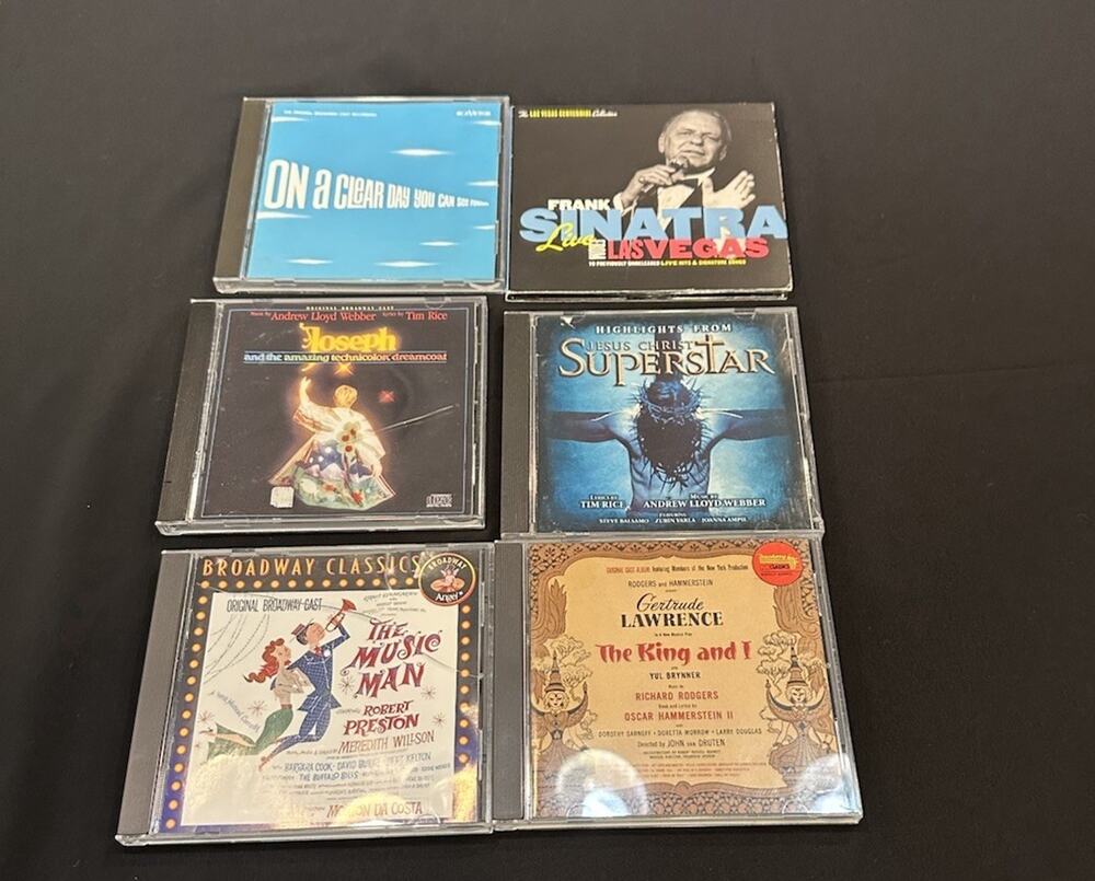 6 Music CDs Broadway Musical Music Set Music Man Clear Day & More EUC